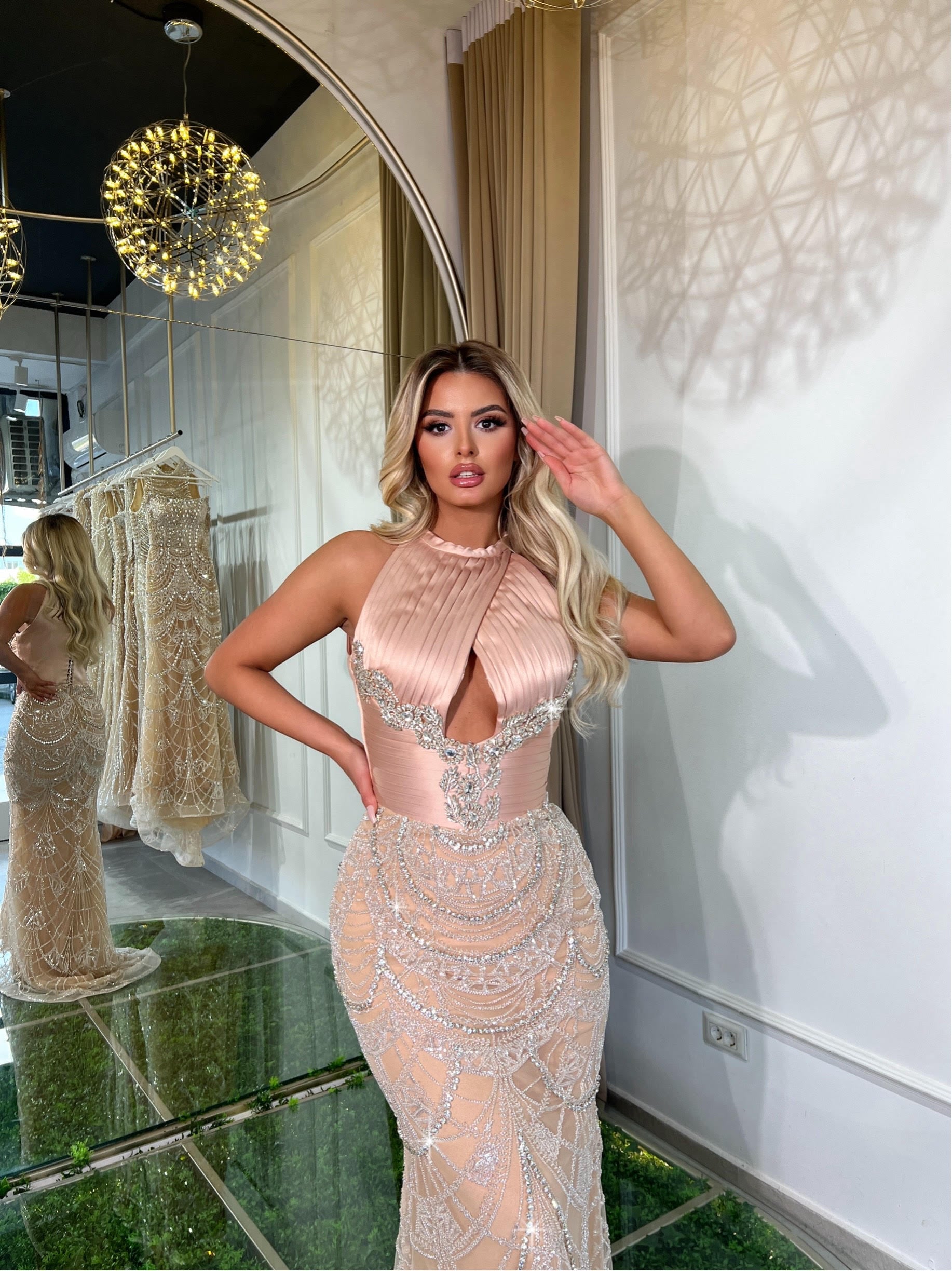 Long nude dress