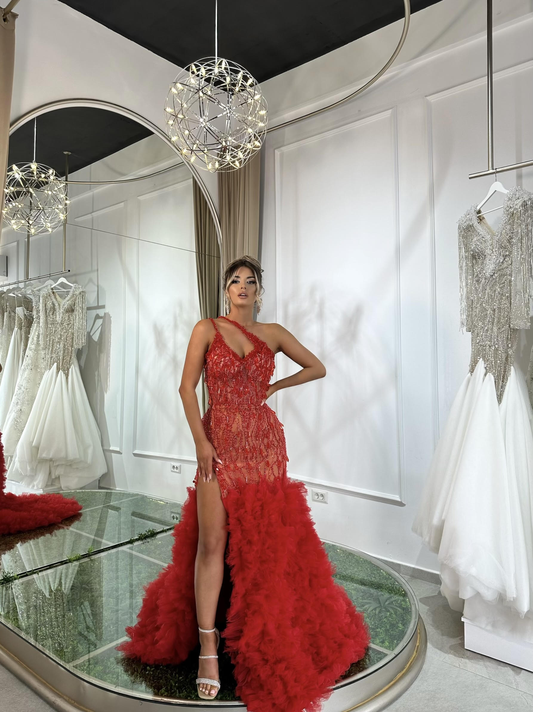 Red dress with crystals