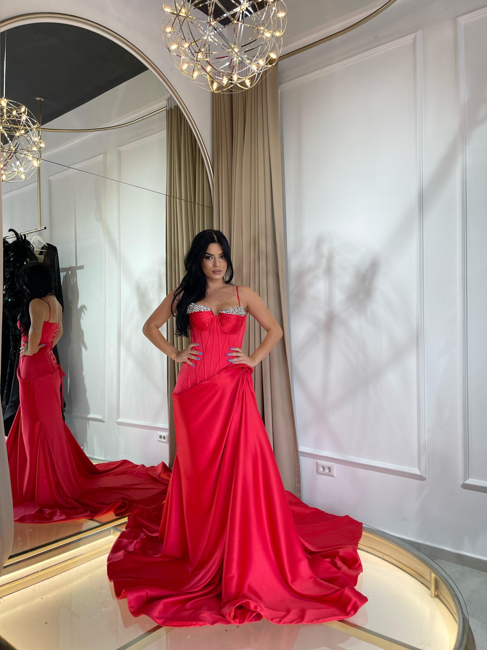 Boning Corset Red Dress