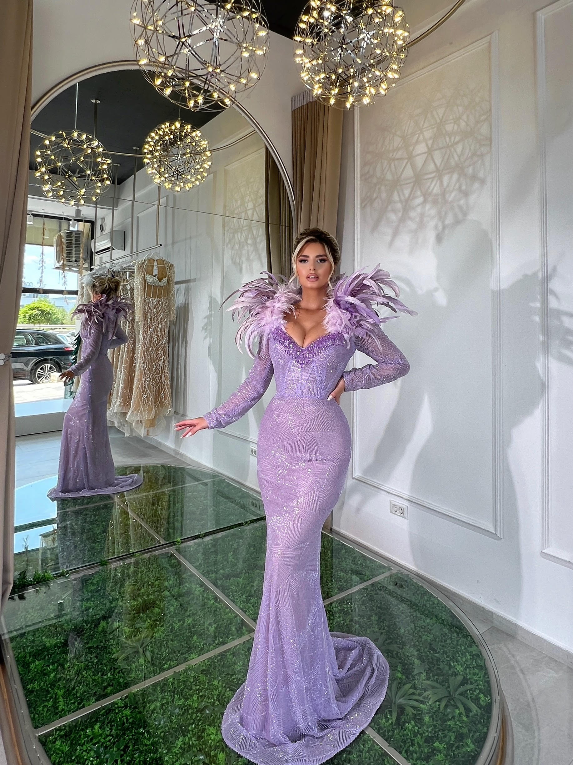 Purple Feather Dress