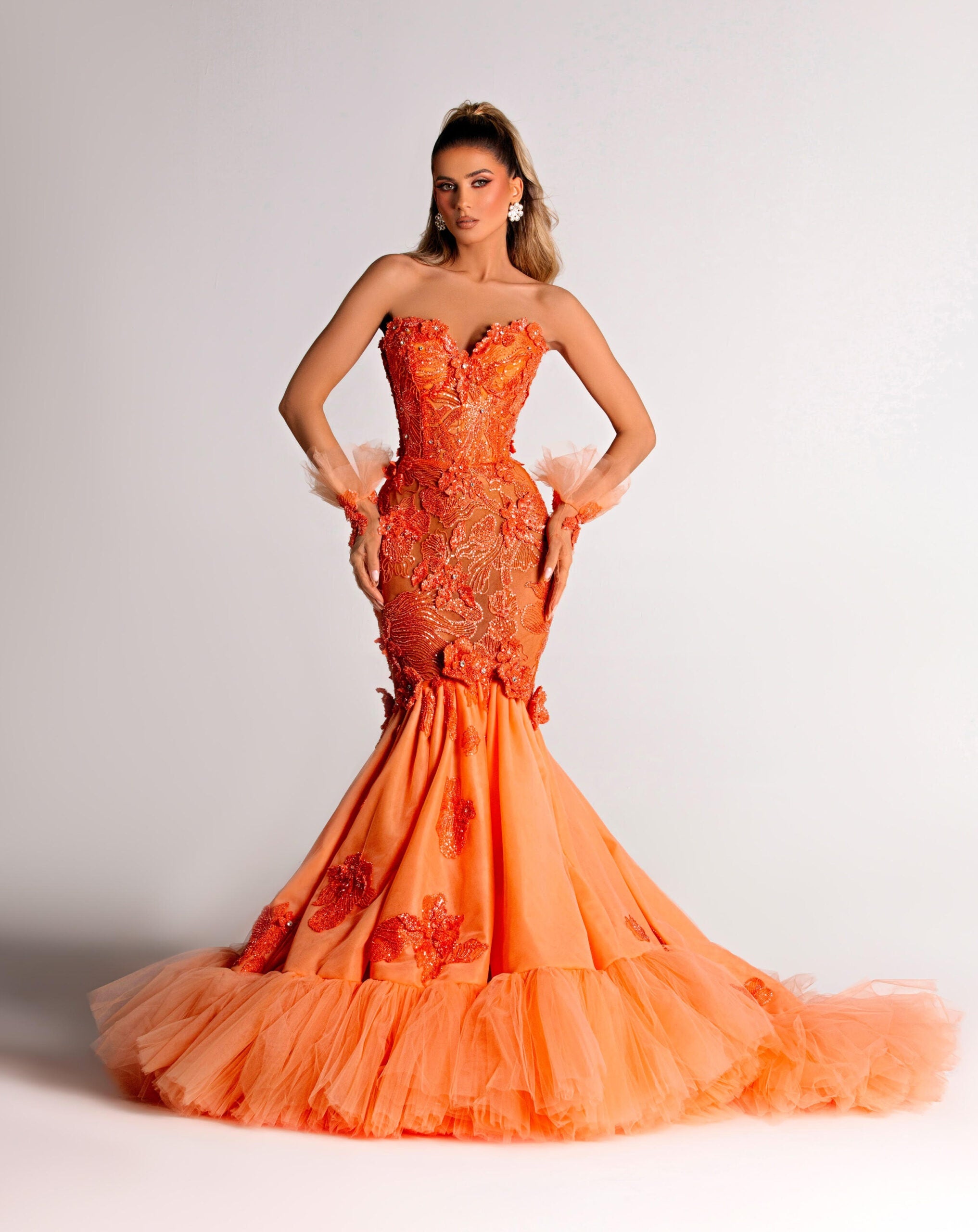 Orange Floral Dress
