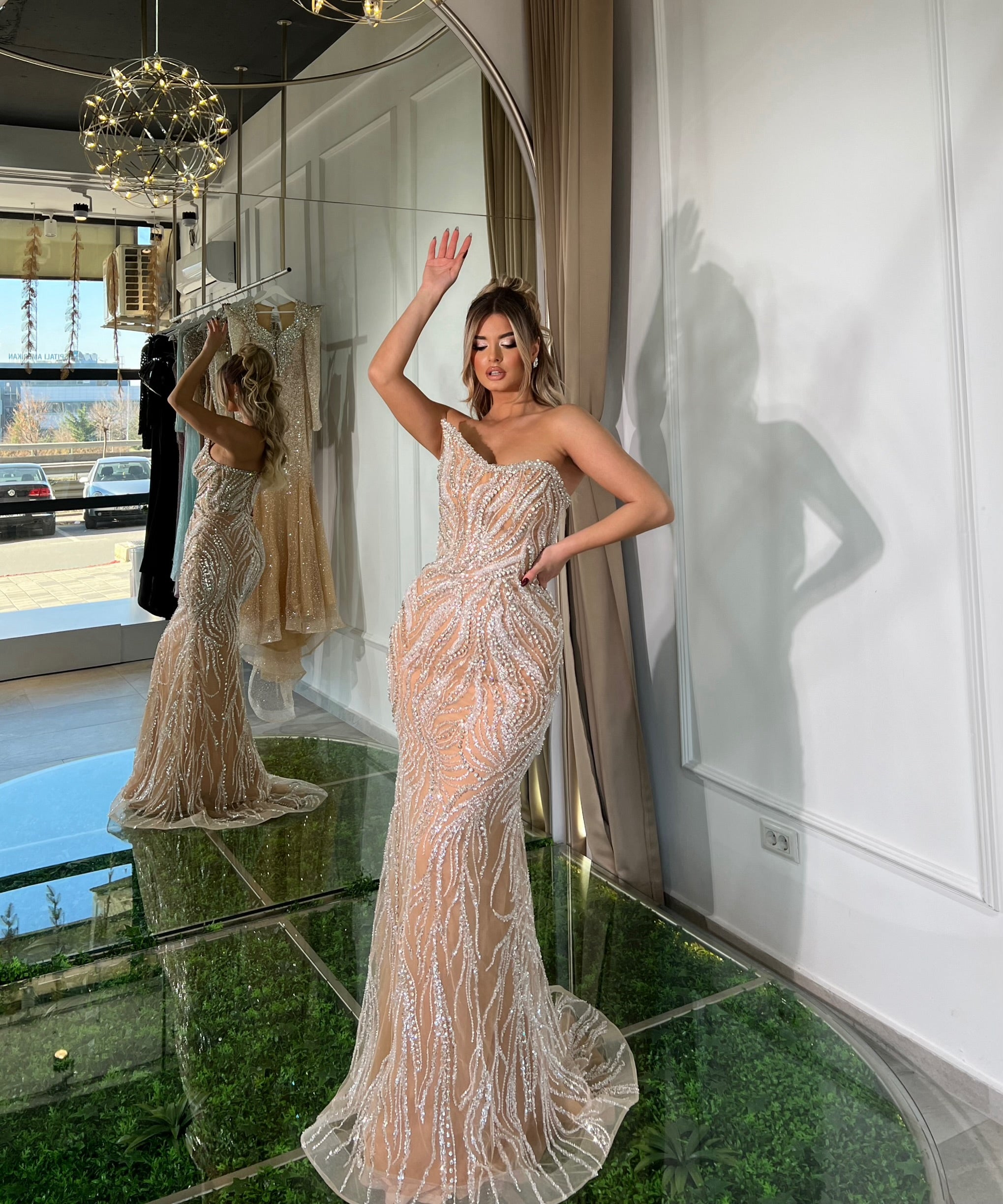 Nude long dress