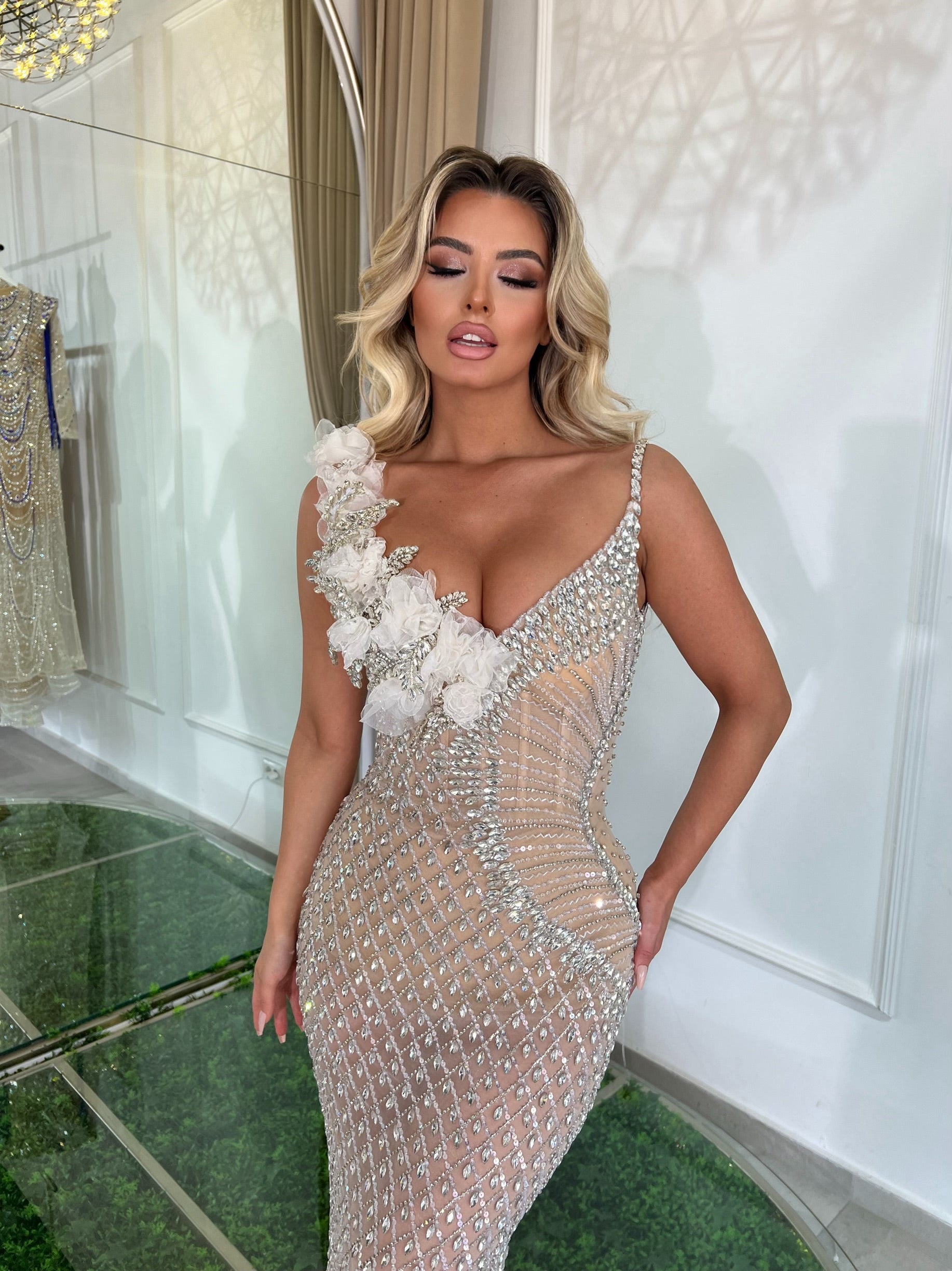 Nude long dress