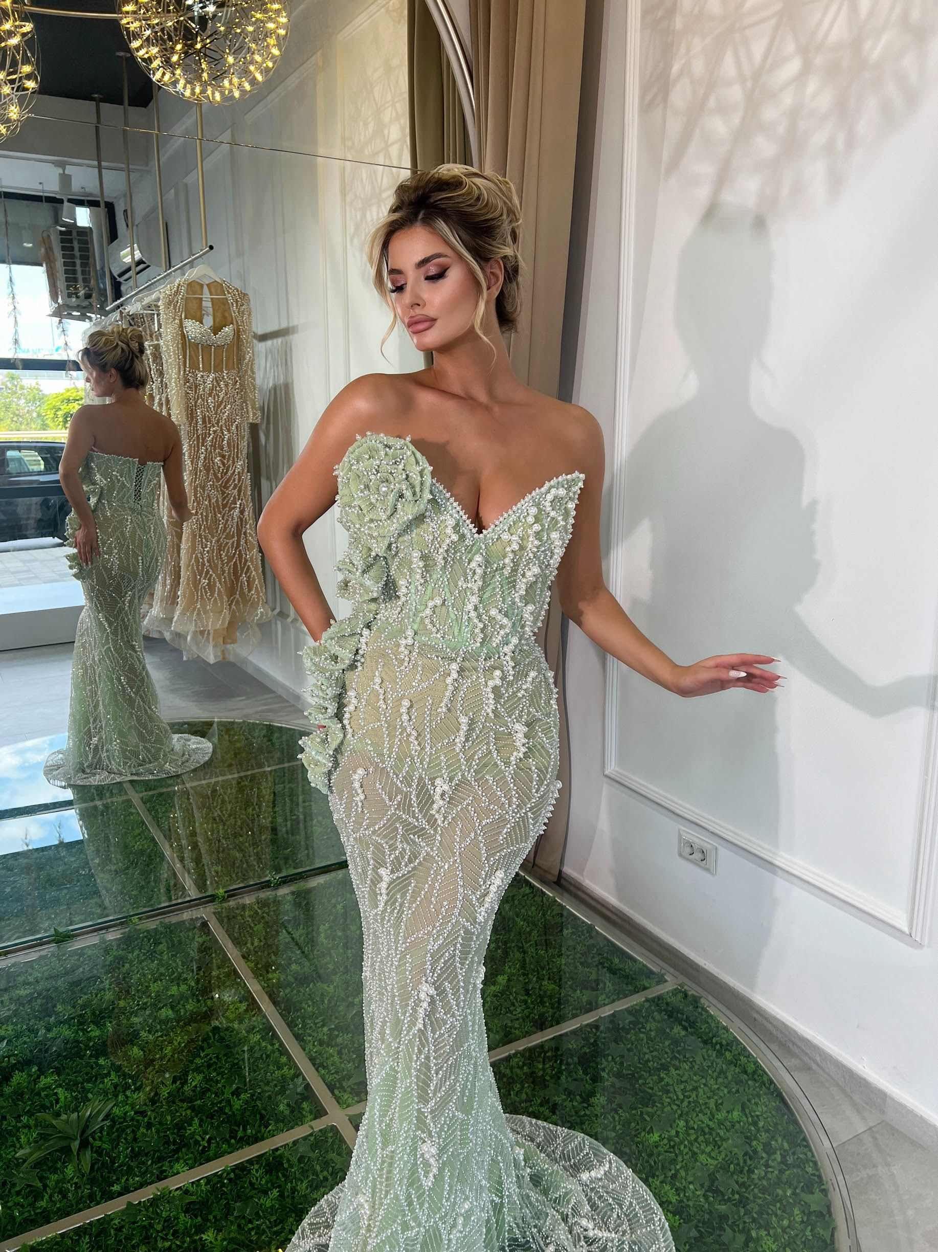 Mint Pearl Dress