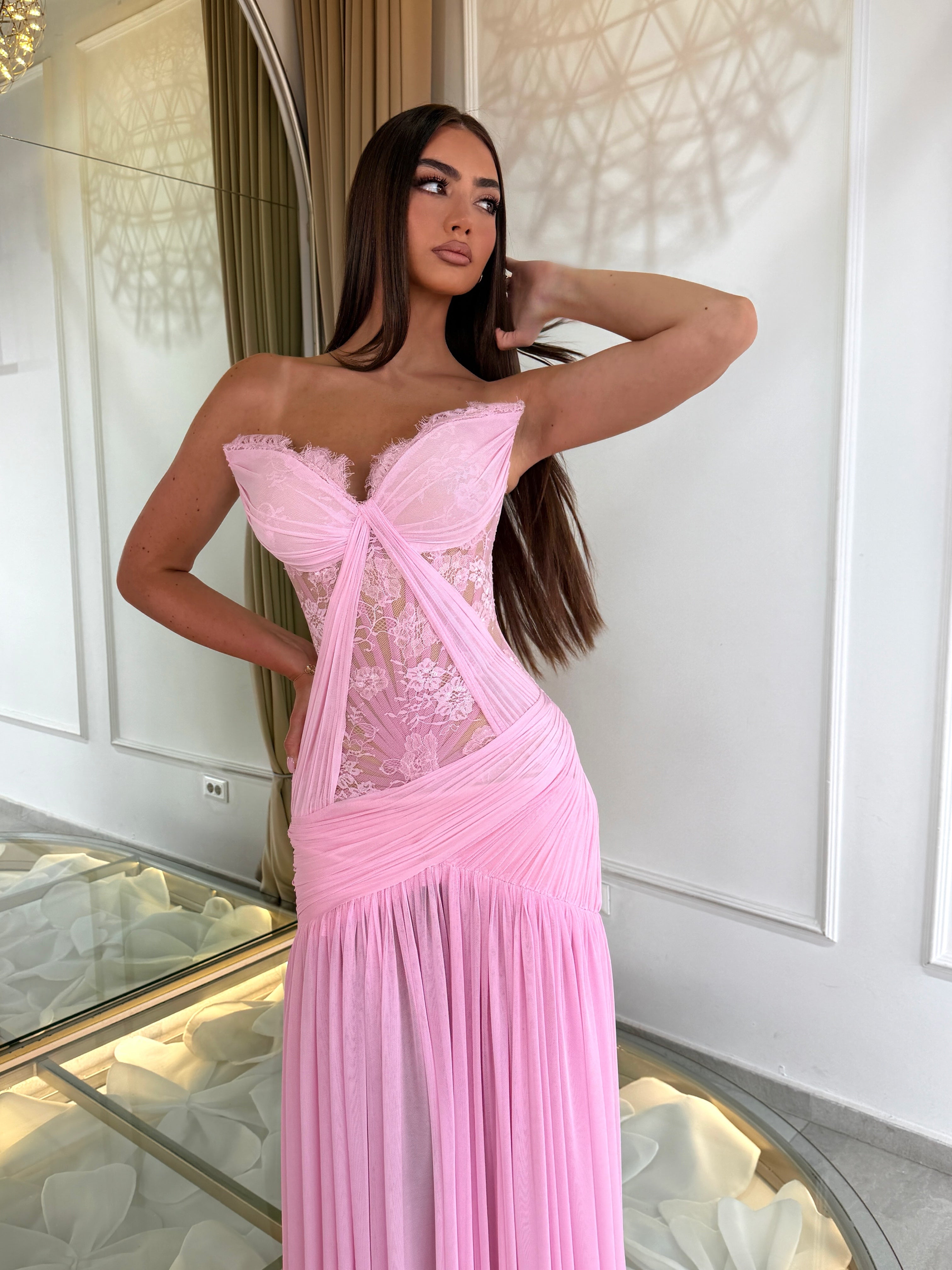 Pink Draped Gown