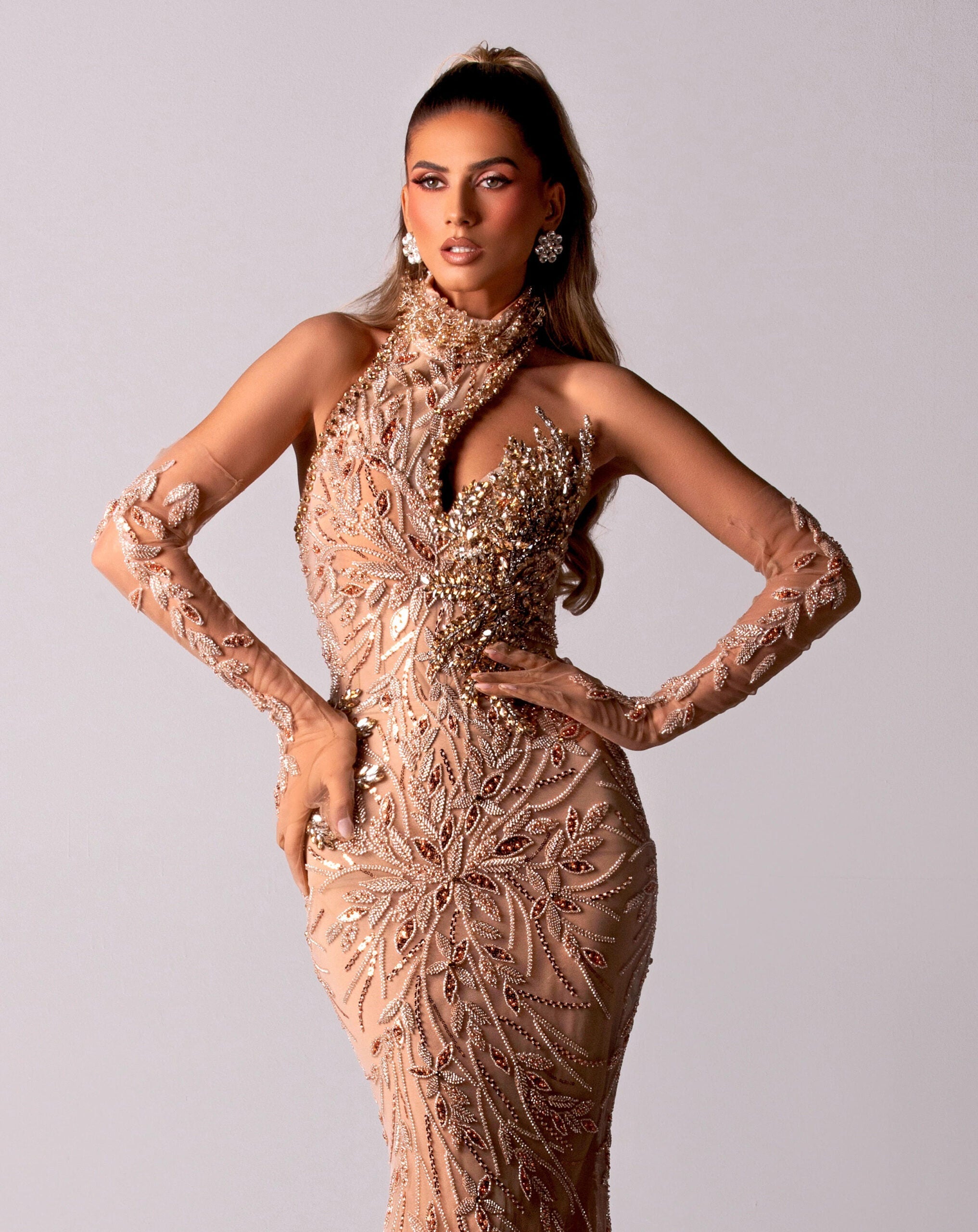 Long Beige Dress