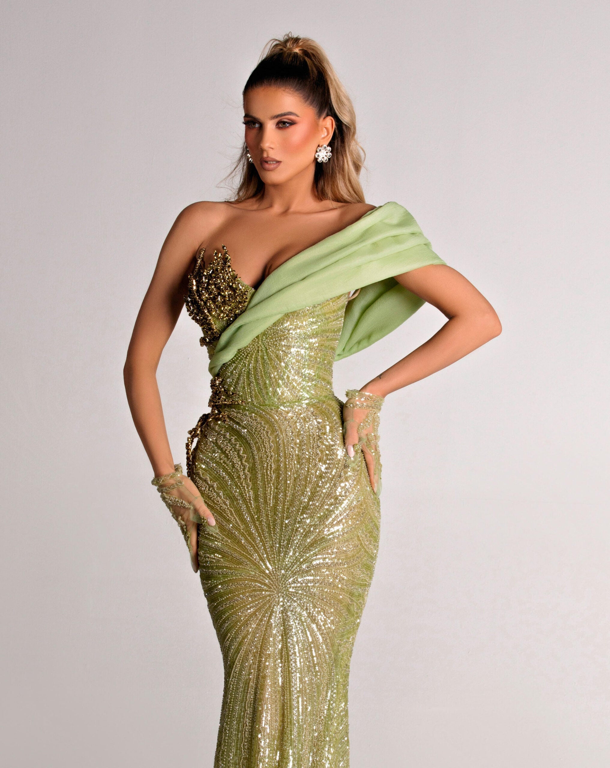 Green Embellished Dress