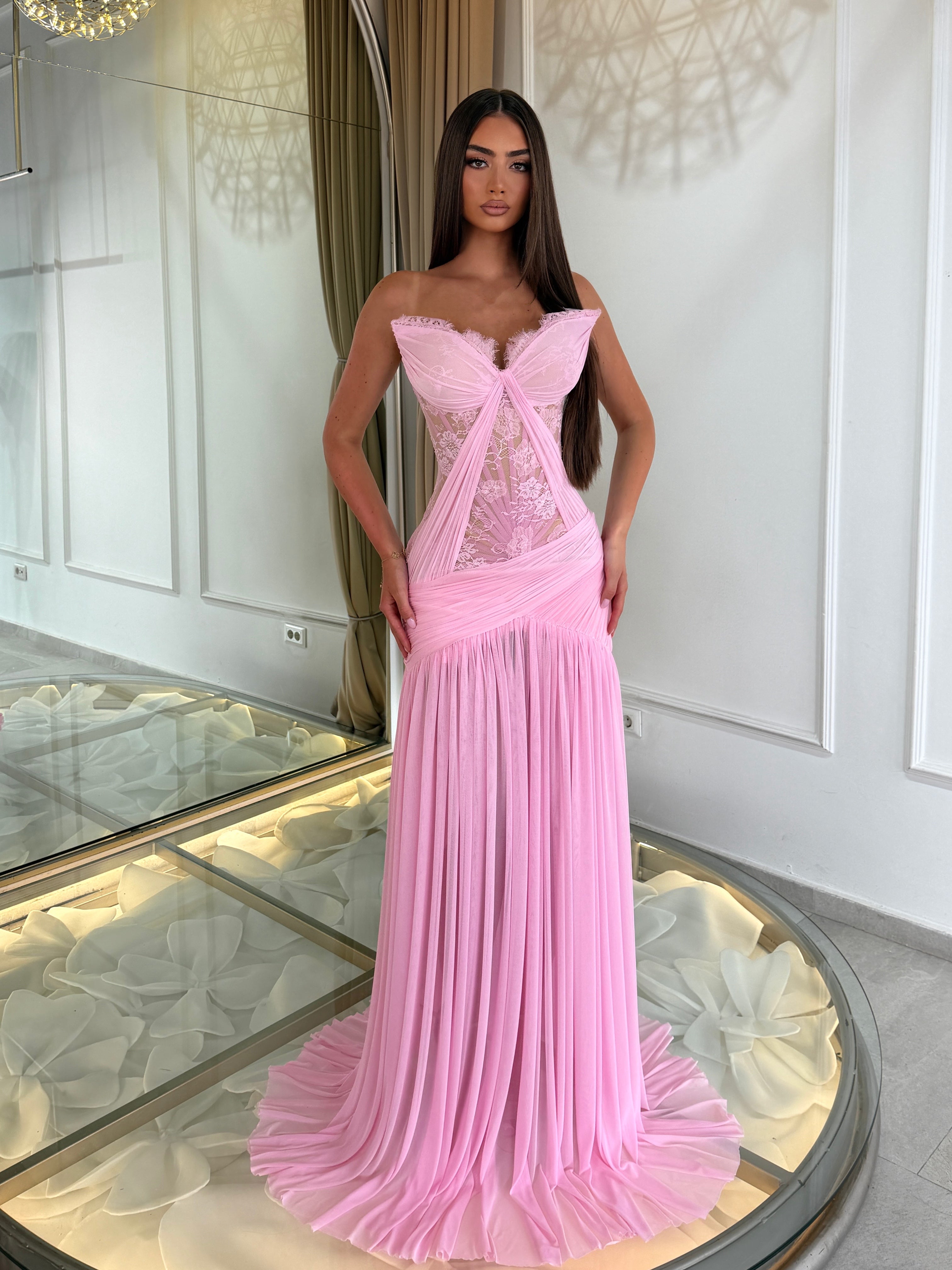 Pink Draped Gown