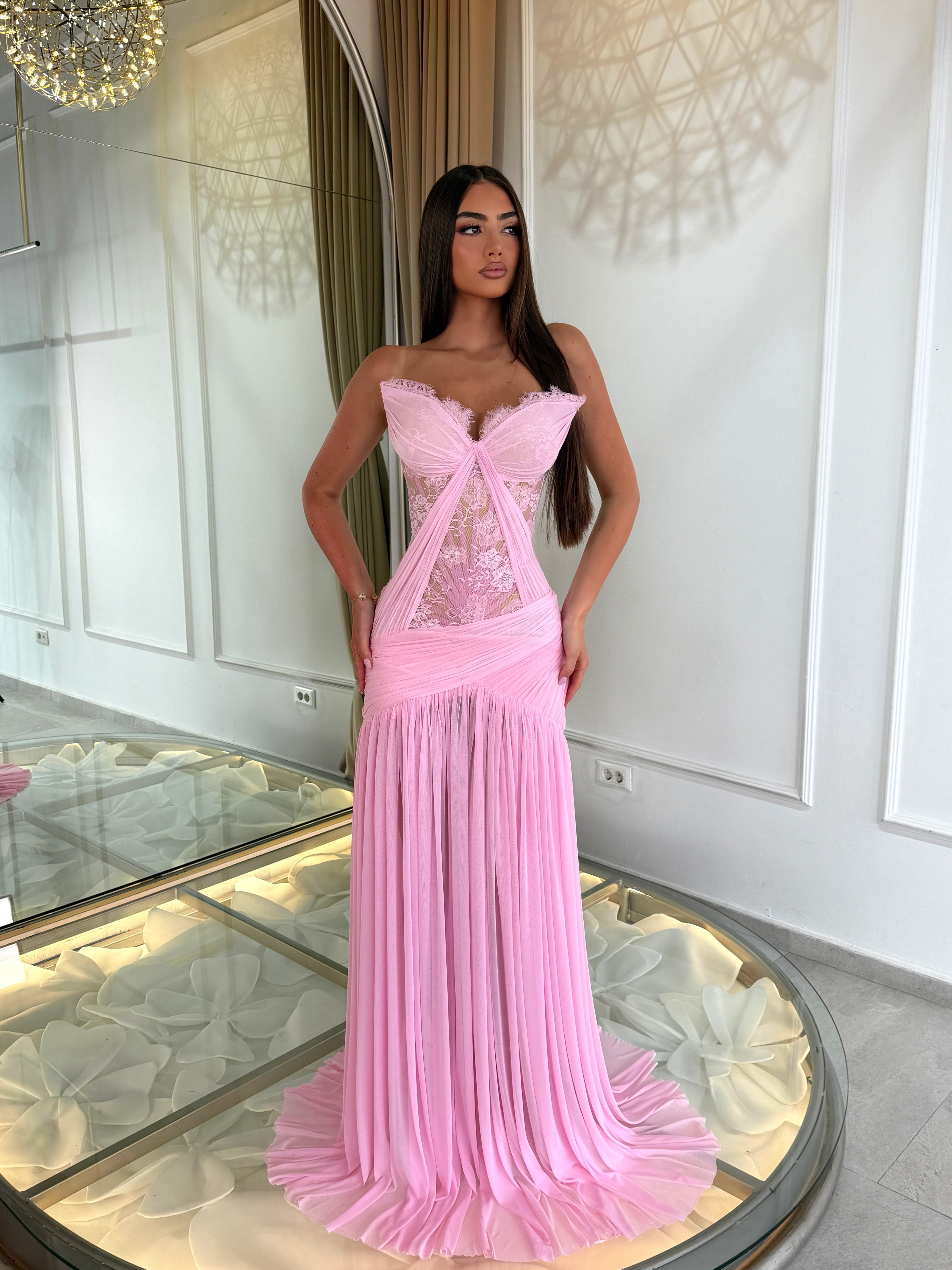 Pink Draped Gown