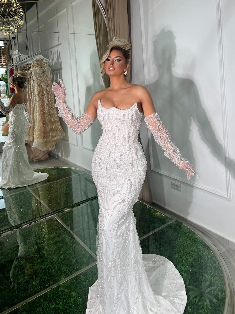 White Pearl Wedding Dress